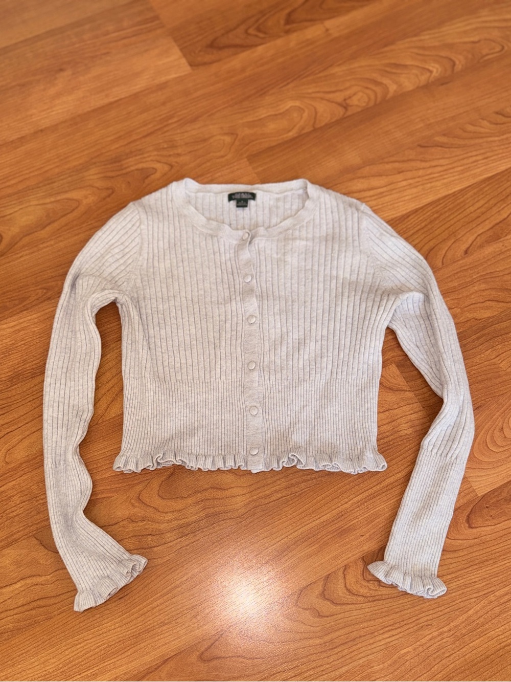 Wild Fable Light Grey Ribbed Knit Cardigan